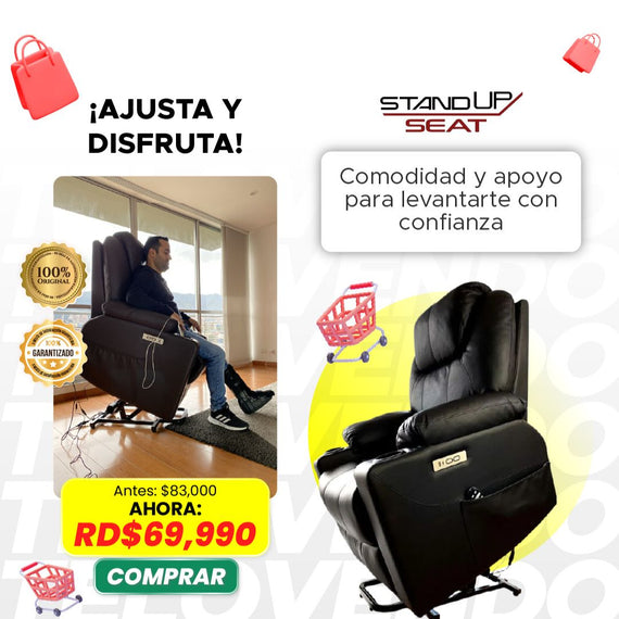 Sillón elevador Ultra - masajeador térmico, reclinable, carga puerto USB tipo C, porta vasos- Stand Up Couch