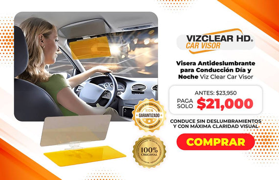 Viz Clear HD Car Visor – Visera Antideslumbrante para Conducción Día y Noche