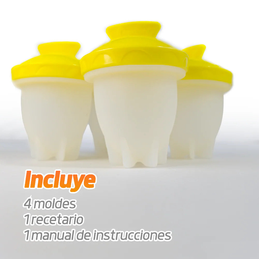 Moldes en silicona para cocinar huevos sin cáscara Set x4 - Eggciters