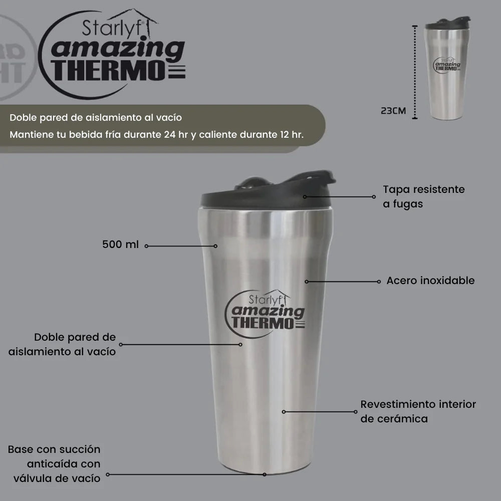 Starlyf Amazing Thermo – Vaso Termo para Bebidas Frías y Calientes
