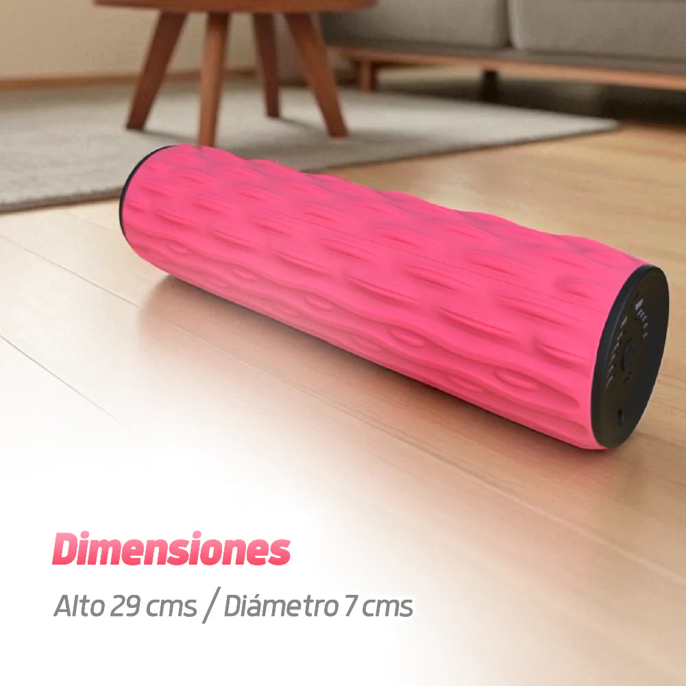 Rodillo masajeador vibratorio recargable de recuperación muscular profunda - EZ Silver Roller - Rosado