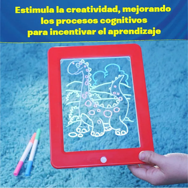 Pizarra y tablero mágico didáctico infantil con luces led - Magic Pad