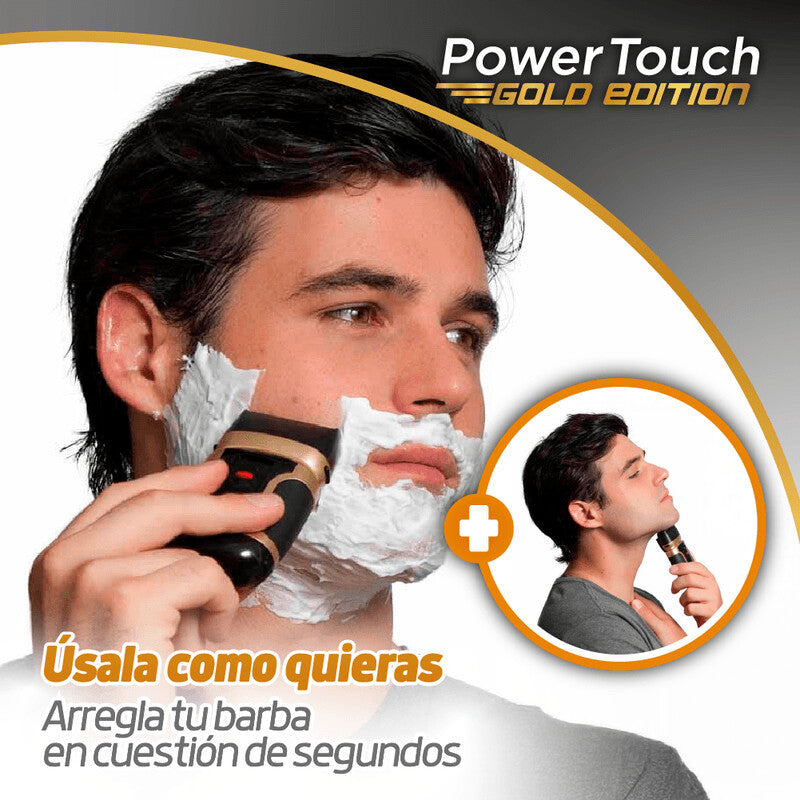 Afeitadora Eléctrica para Barba Densa - Power Touch Gold Edition