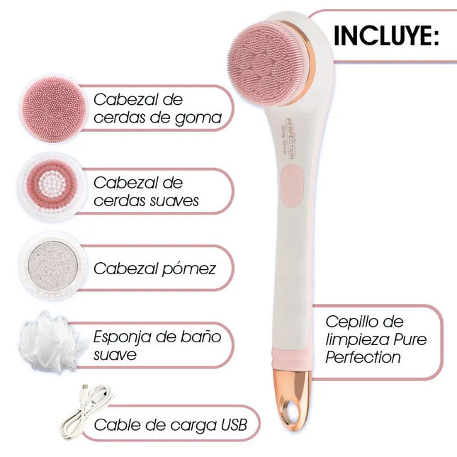 Cepillo Corporal Recargable Masajea Exfolia Piel suave - Pure Perfection Body Brush