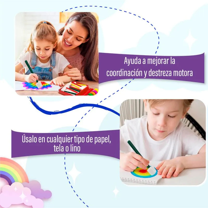 Juego de pinturas de colores lavable - Rainbow Art