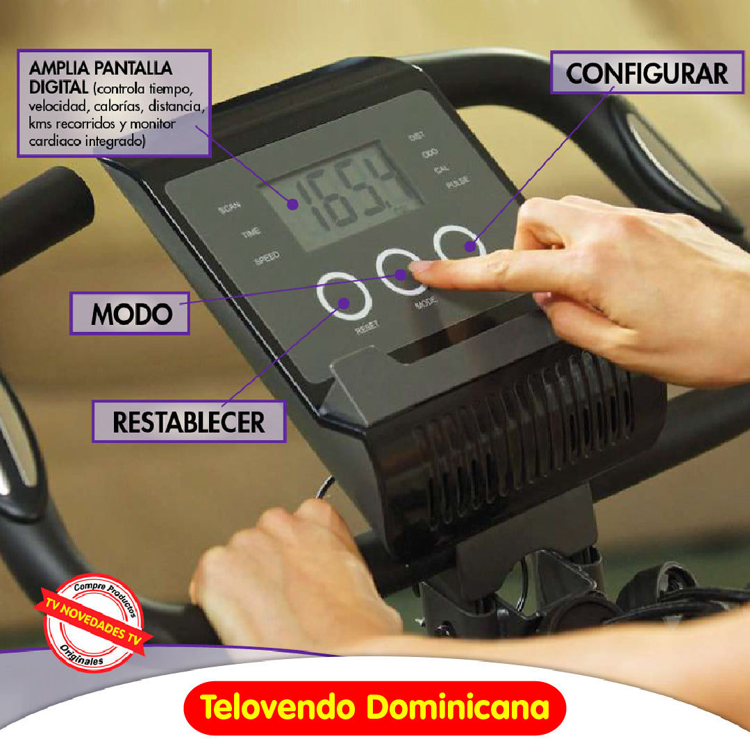 Bicicleta estática con bandas de resistencia Slim Cycle