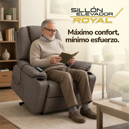 Sillón elevador, masajeador y reclinable Royal