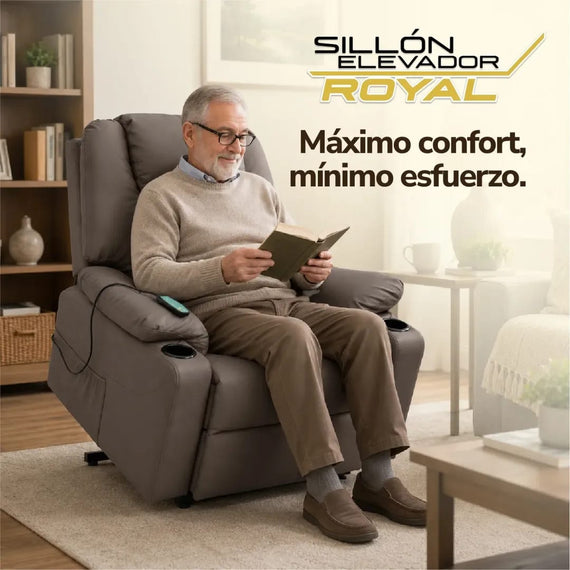 Sillón elevador, masajeador y reclinable Royal