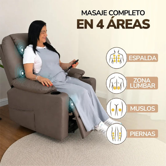 Sillón elevador, masajeador y reclinable Royal