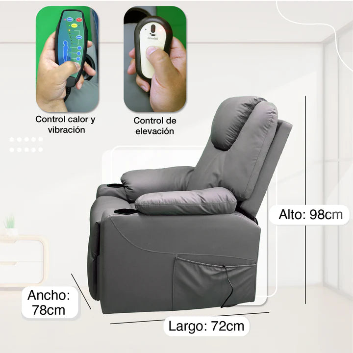 Sillón elevador, masajeador y reclinable Royal