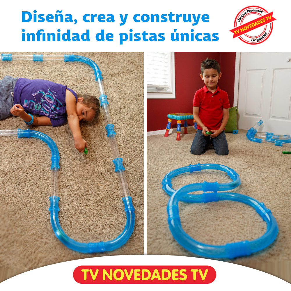 Pista de carros de carrera Zipes Speed Pipes Car
