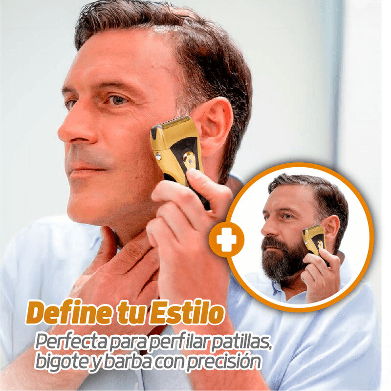 Afeitadora Eléctrica para Barba Densa - Power Touch Gold Edition