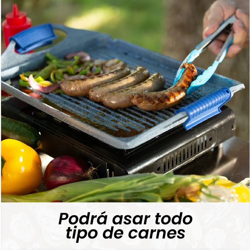 Nutri Grill Pro - Parrilla ultra antiadherente de poco humo para interiores