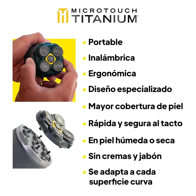 Afeitadora eléctrica inalámbrica para cabeza y cara - Microtouch Titanium Head Shaver